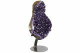 Amethyst Geode Section With Metal Stand - Uruguay #153463-3